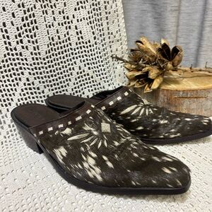 Sonora by Double-H Western Cowhide Mules, size 9, NEW